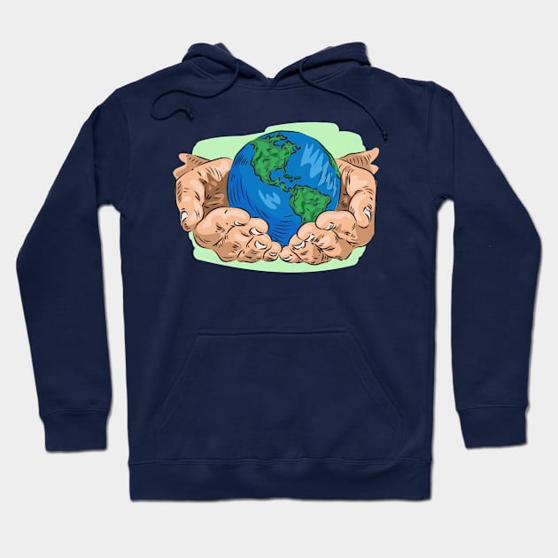 Mother Earth Day Illustration Hoodie by Mako Design 